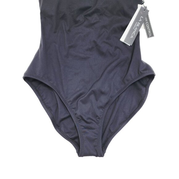 La Blanca Womens Black One-Piece Swimsuit With Adjustable Straps  Size 14 - Picture 7 of 7